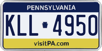 PA license plate KLL4950