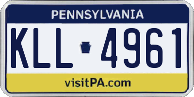 PA license plate KLL4961