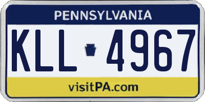 PA license plate KLL4967