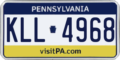PA license plate KLL4968