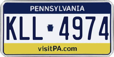 PA license plate KLL4974