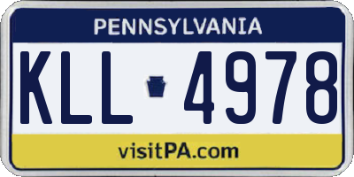 PA license plate KLL4978