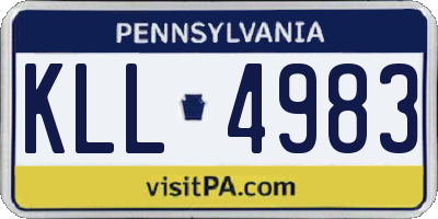 PA license plate KLL4983