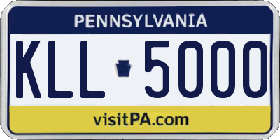 PA license plate KLL5000
