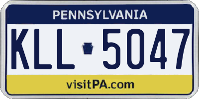 PA license plate KLL5047