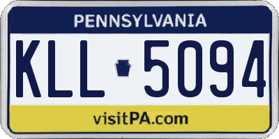PA license plate KLL5094