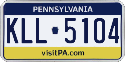 PA license plate KLL5104