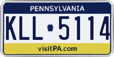 PA license plate KLL5114