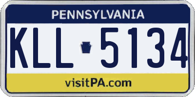 PA license plate KLL5134
