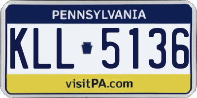 PA license plate KLL5136