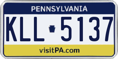 PA license plate KLL5137