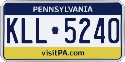 PA license plate KLL5240