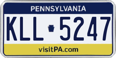 PA license plate KLL5247