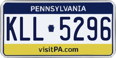 PA license plate KLL5296