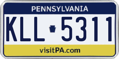 PA license plate KLL5311