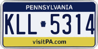 PA license plate KLL5314
