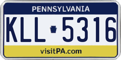 PA license plate KLL5316