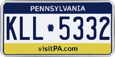 PA license plate KLL5332