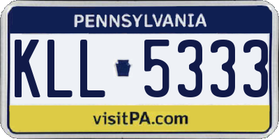 PA license plate KLL5333