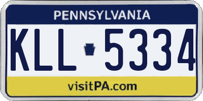 PA license plate KLL5334