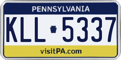 PA license plate KLL5337