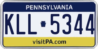 PA license plate KLL5344
