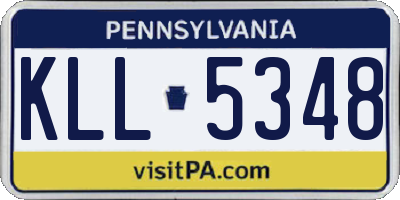 PA license plate KLL5348