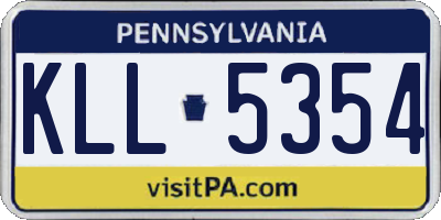 PA license plate KLL5354