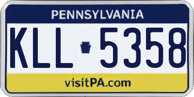 PA license plate KLL5358