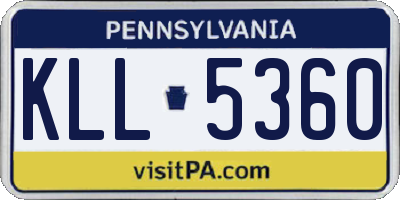 PA license plate KLL5360