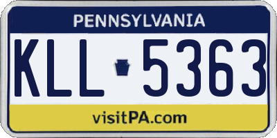 PA license plate KLL5363