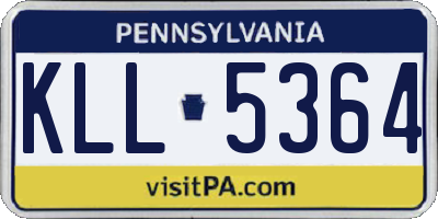 PA license plate KLL5364