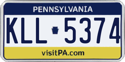 PA license plate KLL5374