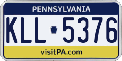 PA license plate KLL5376