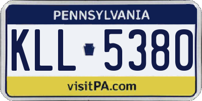 PA license plate KLL5380