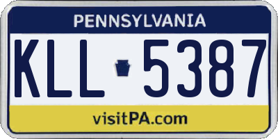 PA license plate KLL5387