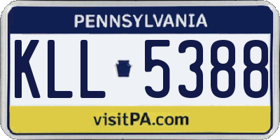 PA license plate KLL5388