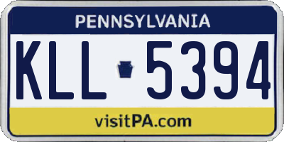 PA license plate KLL5394