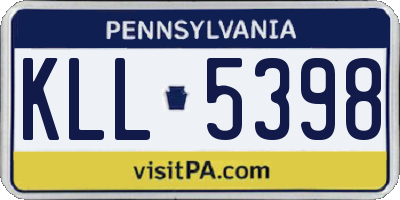 PA license plate KLL5398