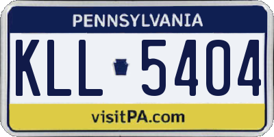 PA license plate KLL5404