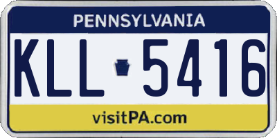 PA license plate KLL5416