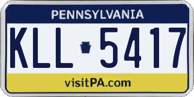 PA license plate KLL5417