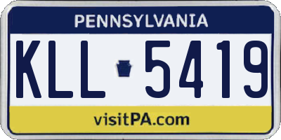 PA license plate KLL5419