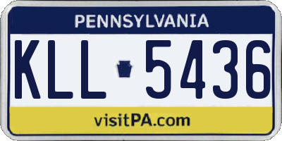 PA license plate KLL5436