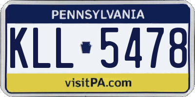 PA license plate KLL5478