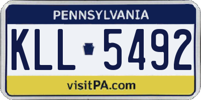 PA license plate KLL5492