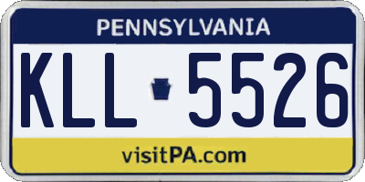 PA license plate KLL5526