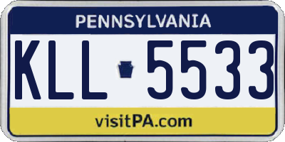 PA license plate KLL5533