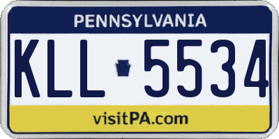 PA license plate KLL5534