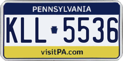 PA license plate KLL5536